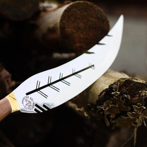 Faca Churrasco Artesanal Personalizada Turca Folha | Aço Inox 11"