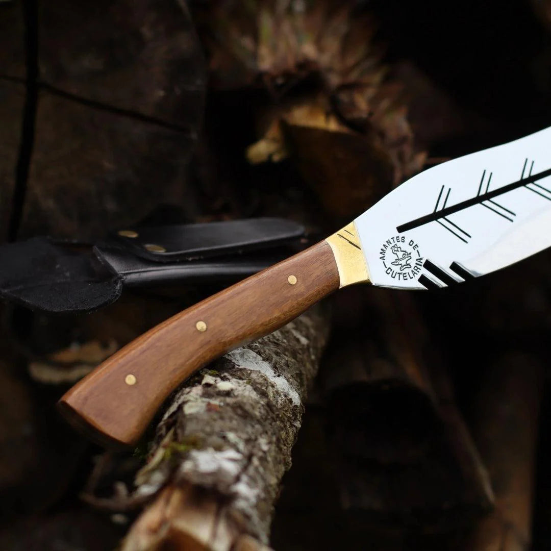 Faca Churrasco Artesanal Personalizada Turca Folha | Aço Inox 11"