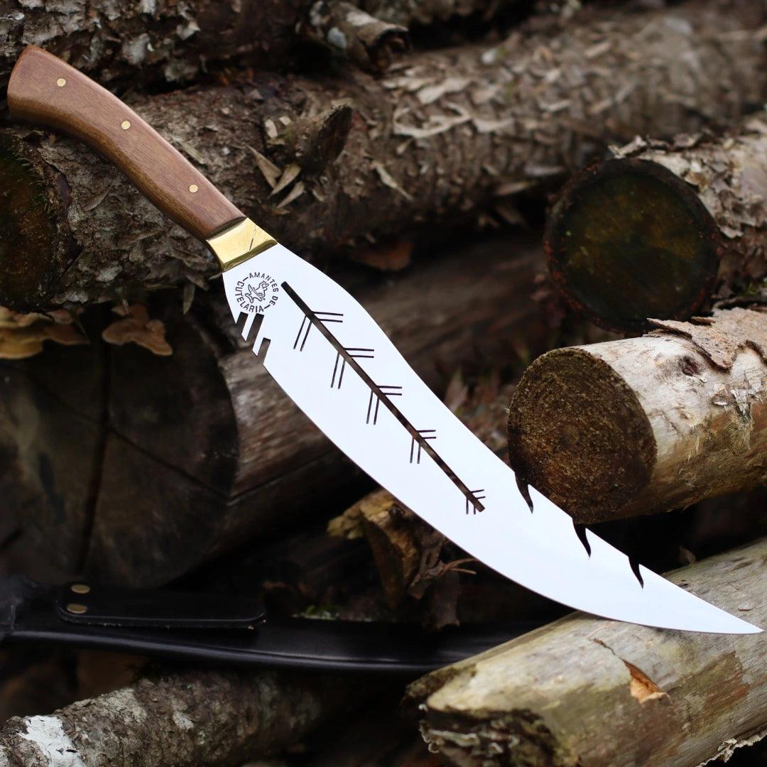 Faca Churrasco Artesanal Personalizada Turca Folha | Aço Inox 11"