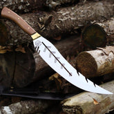 Faca Churrasco Artesanal Personalizada Turca Folha | Aço Inox 11"