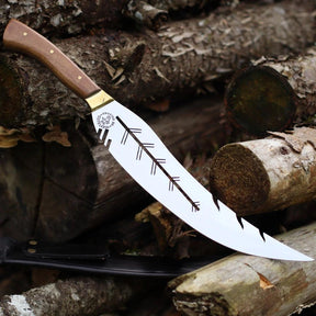 Faca Churrasco Artesanal Personalizada Turca Folha | Aço Inox 11"