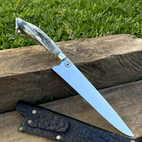 Faca Artesanal para Churrasco Personalizada 9" - Cabos Variados