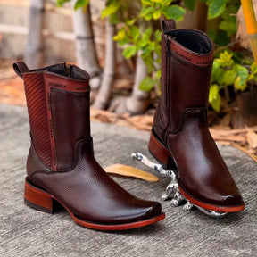 (Pós Black) Kit Bota Frontier Zb em Couro Legítimo + Brindes: Chapéu, Cinto e Carteira