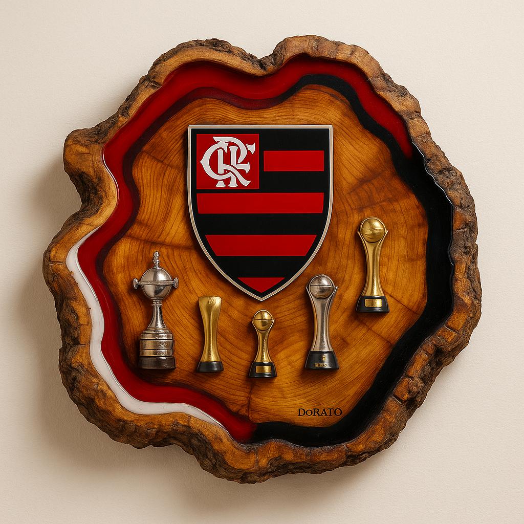 Tábua Rústica Personalizada - Flamengo + Kit Churrasco Personalizado