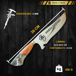 Tábua Rústica Personalizada - Vasco + Kit Churrasco Personalizado