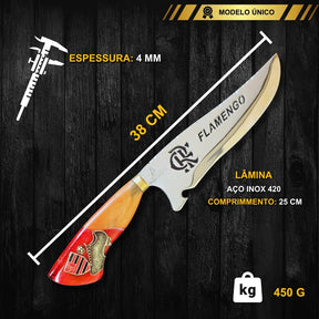 Tábua Rústica Personalizada - Flamengo + Kit Churrasco Personalizado