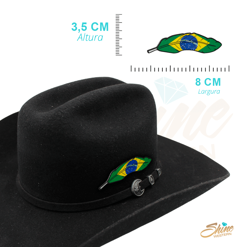 ADESIVO PARA CHAPÉU PENA BANDEIRA BRASIL