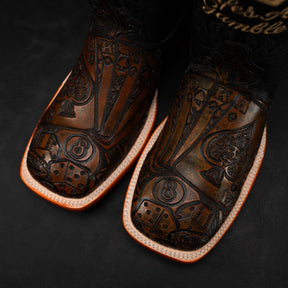 Bota Desenhada Artesanal - Baralho