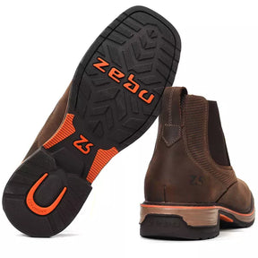 Botina Work Original - Couro Rústico Graxo com Conforto Gel