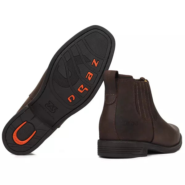 Botina Couro Graxo Gel - Confortável e Resistente Estilo Country Autêntico + Brindes