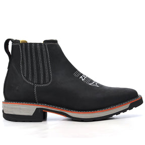 Botina Work Gel - Masculina Couro Rustic Preto Conforto e Estilo