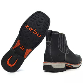 Botina Work Gel - Masculina Couro Rustic Preto Conforto e Estilo