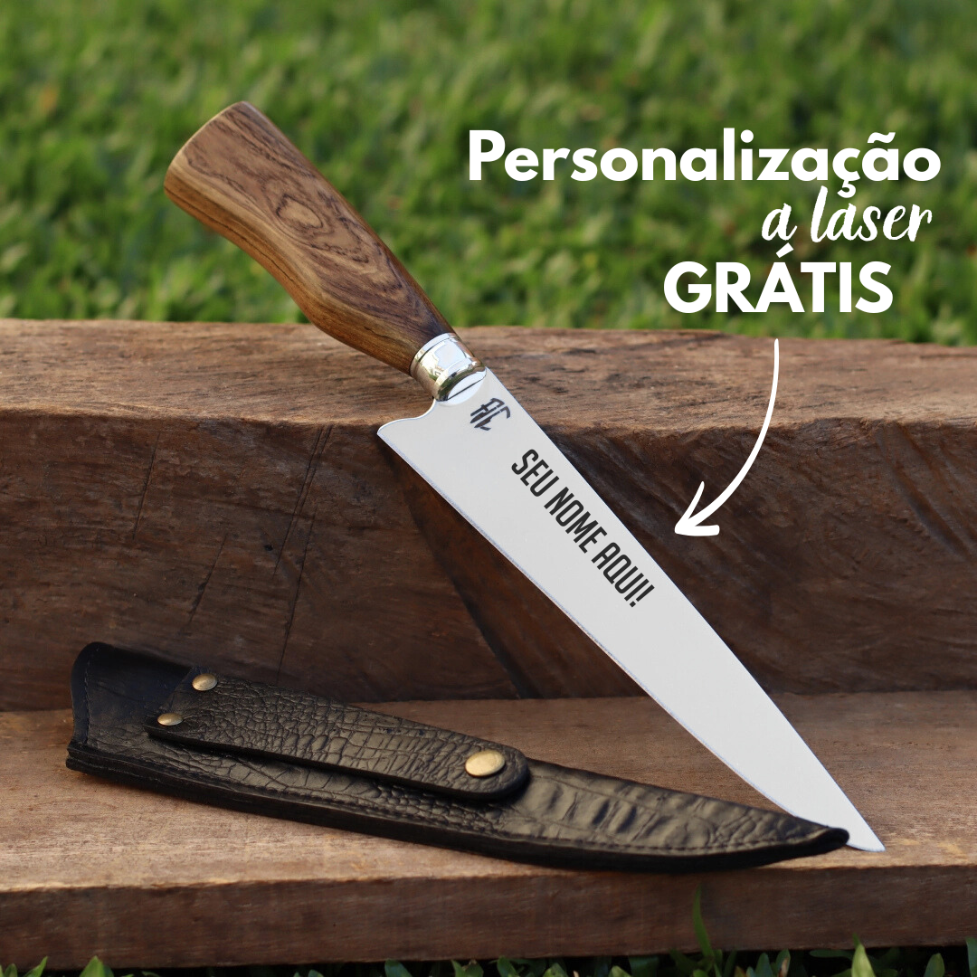 Faca Churrasco Picanheira Personalizada | Aço Inox 9"