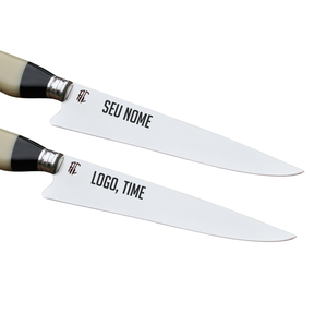 Faca Churrasco Artesanal Picanheira Cabo de Osso | Aço Inox 9"